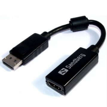 Sandberg DisplayPort Male to Female HDMI Converter Cable, Black, 5 Year Warranty