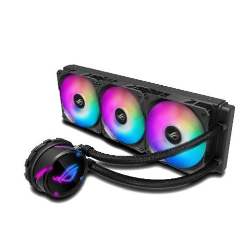 Asus ROG STRIX LC360 RGB 360mm Liquid CPU Cooler, 3 x Addressable RGB PWM Fans, Black
