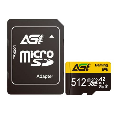 AGI 512GB TF138 Micro SDXC Card with SD Adapter, UHS-I Cass 10 / V30 / A2 App Performance