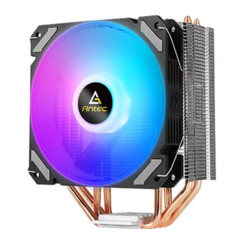 Antec A400i Neon Lighting Heatsink & Fan, Intel & AMD Sockets, PWM RGB Silent Fan, 4 Direct Touch Heatpipes