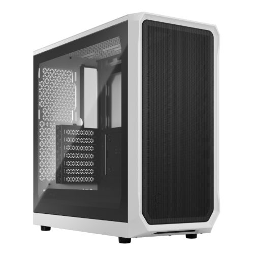 Fractal Design Focus 2 (White TG) Gaming Case w/ Clear Glass Window ...