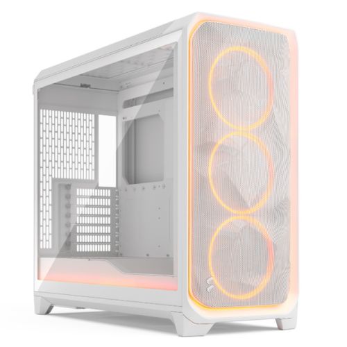 Fractal Design Meshify 3 XL Ambience Pro RGB (White TG Clear) w/ Clear Window, E-ATX, Mesh Front, 3x RGB Fans, Adjust Pro Hub, USB-C 20Gbps