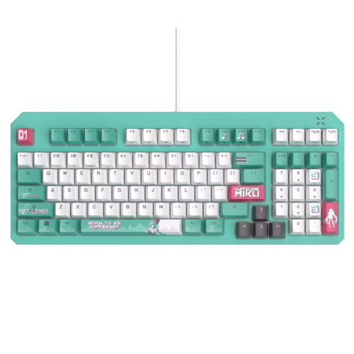 Asus TUF Gaming K3 Gen II Hatsune Miku Edition Optical-Mechanical Compact Gaming Keyboard, 97-Key Layout, Dampening Foam, IP57, RGB Lighting
