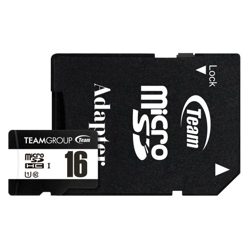 Team 16GB MicroSDHC UHS-I U1 C10 Card with SD Adapter, Class 10 UHS-I, Up to 80MB/s