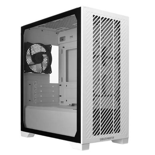 Cooler Master Elite 301 Lite Gaming Case w/ Glass Side, Micro ATX, 2x Fan, PSU Shroud, Intake Grill, USB-C, White