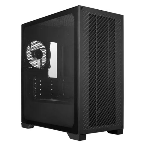 Cooler Master Elite 301 Lite Gaming Case w/ Glass Side, Micro ATX, 2x Fan, PSU Shroud, Intake Grill, USB-C, Black