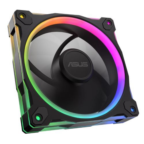 Asus Prime MR120 ARGB 12cm PWM Case Fan, Sleeve Bearing, 28mm Frame, Dual-Sided Lighting, 1600 RPM, Black