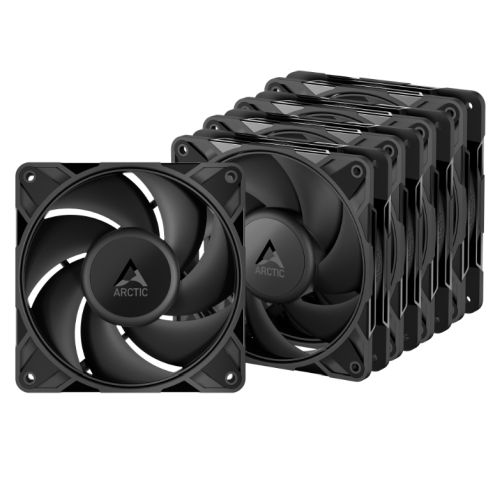 ARCTIC P12 Pro PST 12cm PWM Case Fans w/ Cable Splitters (5 Pack), Fluid Dynamic Bearing, 600-3000 RPM, Automated Balancing, Black