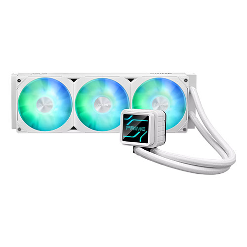 Asus PRIME LC 360 ARGB 360mm Liquid CPU Cooler, ARGB Fans, Customisable Infinity Mirror Lenses, White Edition