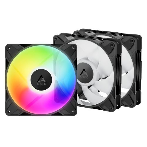 ARCTIC P14 Pro ARGB 140mm PWM Case Fans w/ Cable Splitters (3 Pack), Fluid Dynamic Bearing, 400-2500 RPM, Black
