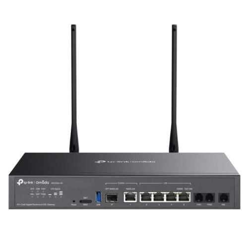 TP-LINK (DR3220v-4G) Omada 4G+ Cat6 Gigabit Rackmount DSL Gateway, 4G+ Cat6 up to 300Mbps, VDSL2 35b, USB, VoIP Support, Centralized Management, Desktop / Rack-Mounting