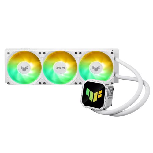 Asus TUF Gaming LC III 360 ARGB White Edition Liquid CPU Cooler, 360mm Radiator, ARGB Logo, 3x ARGB PWM Fans