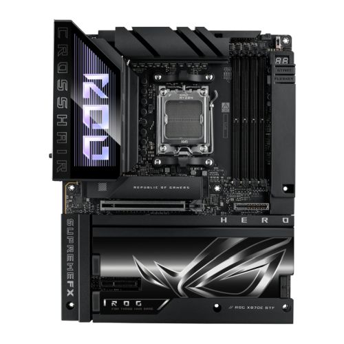 Asus ROG CROSSHAIR X870E HERO BTF, AMD X870E, AM5, ATX, 4 DDR5, HDMI, 2 USB4, Wi-Fi 7, 5G & 2.5G LAN, RGB, 5x M.2 *Requires a BTF Compatible Chassis*
