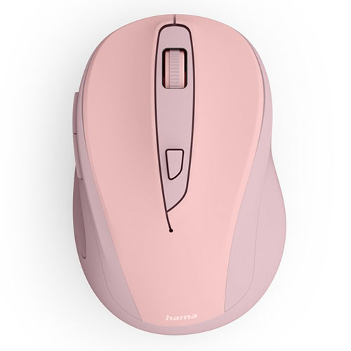 Hama WM-400 Compact Wireless Optical Mouse, 6 Buttons, 800-1600 DPI, Pink