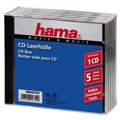 STANDARD CD JEWEL CASE 5 PACK BLACK