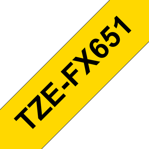 TZEFX-651 BLACK ON YELLOW FLEXI TAPE