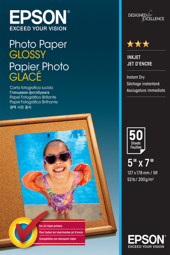PHOTO PAPER GLOSSY 13X18CM 50 SHEET