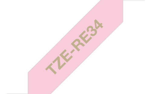 TZERE34 12MM GOLD ON PINK RIBBON TAP