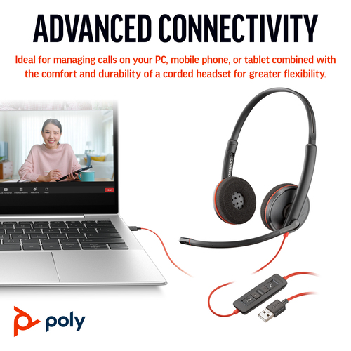 POLY BW3220 STEREO USB-C/A (BULK)