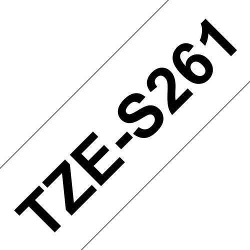 TZE-S261 BLACK ON WHITE ADHESIVE