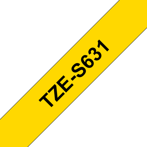 BRO 12MM BLACK ON YELLOW TAPE ADHESI