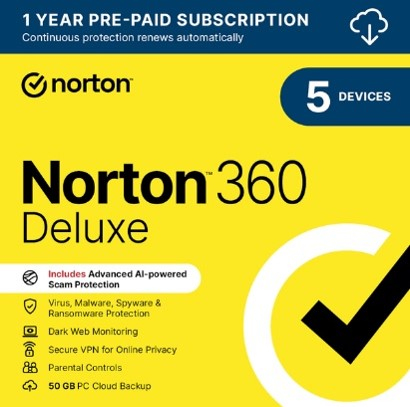 NORTON 360 DELUX 50GB 1U/5DEV PHYSIC