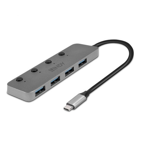 4 PORT USB 3.2 TYPE C HUB WITH ON/O