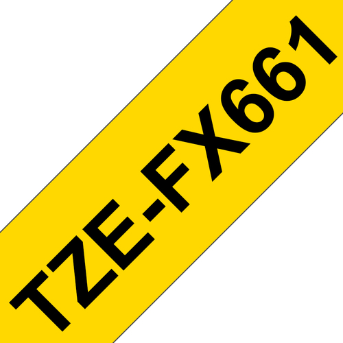 TZEFX-661 BLACK ON YELLOW FLEXI TAPE