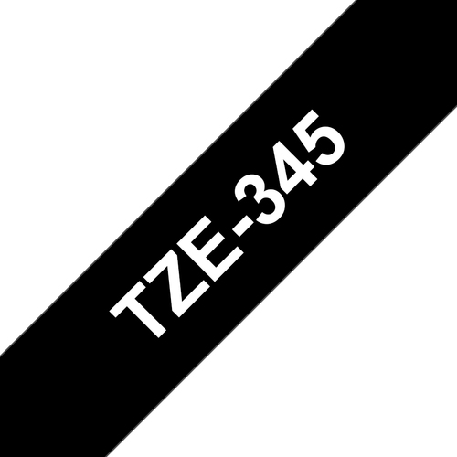 BRO 18MM GLOSS WHITE ON BLACK TAPE