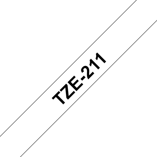 BRO 6MM GLOSS TZ BLK ON WHITE TAPE