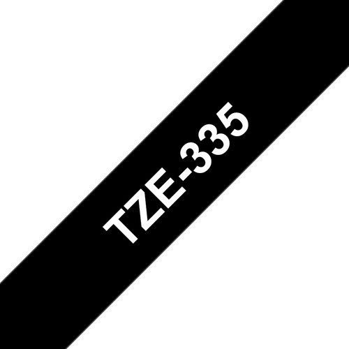 BRO 12MM GLOSS WHITE ON BLACK TAPE