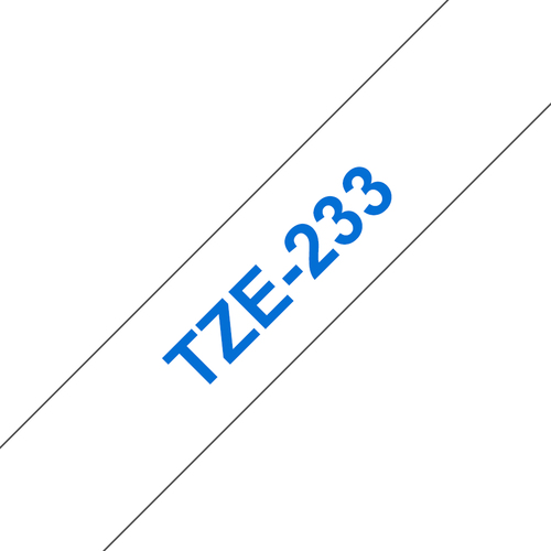 BRO 12MM GLOSS BLUE ON WHITE TAPE