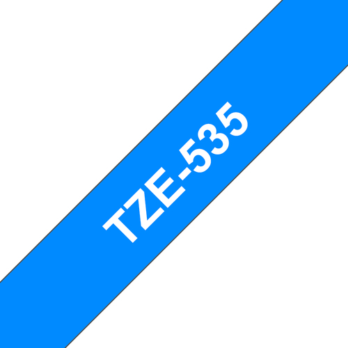 BRO 12MM GLOSS WHITE ON BLUE TAPE
