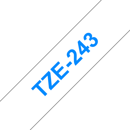 BRO 18MM GLOSS BLUE ON WHITE TAPE