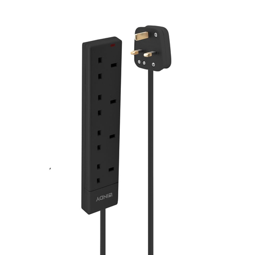 Lindy 2m 4-Way UK Mains Power Extension