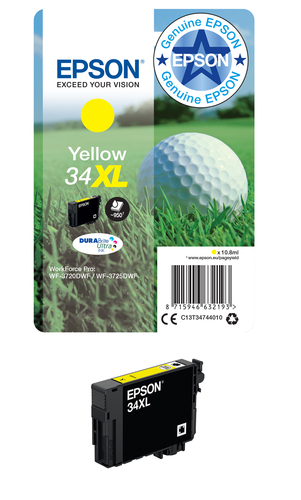 Epson Golf ball 34XL DURABrite Ultra Single Yellow Ink