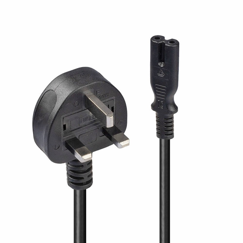 Lindy 1m UK 3 Pin Plug To IEC C7 Mains Power Cable