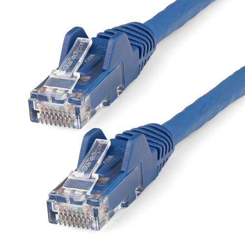 StarTech.com 15m CAT6 Ethernet Cable - LSZH (Low Smoke Zero Halogen) - 10 Gigabit 250Mhz 100W PoE RJ45 10GbE UTP Network Patch Cord Snagless with Strain Relief - Blue