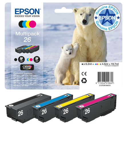 Epson Polar bear 26 Claria Premium Multipack 4-colours Ink