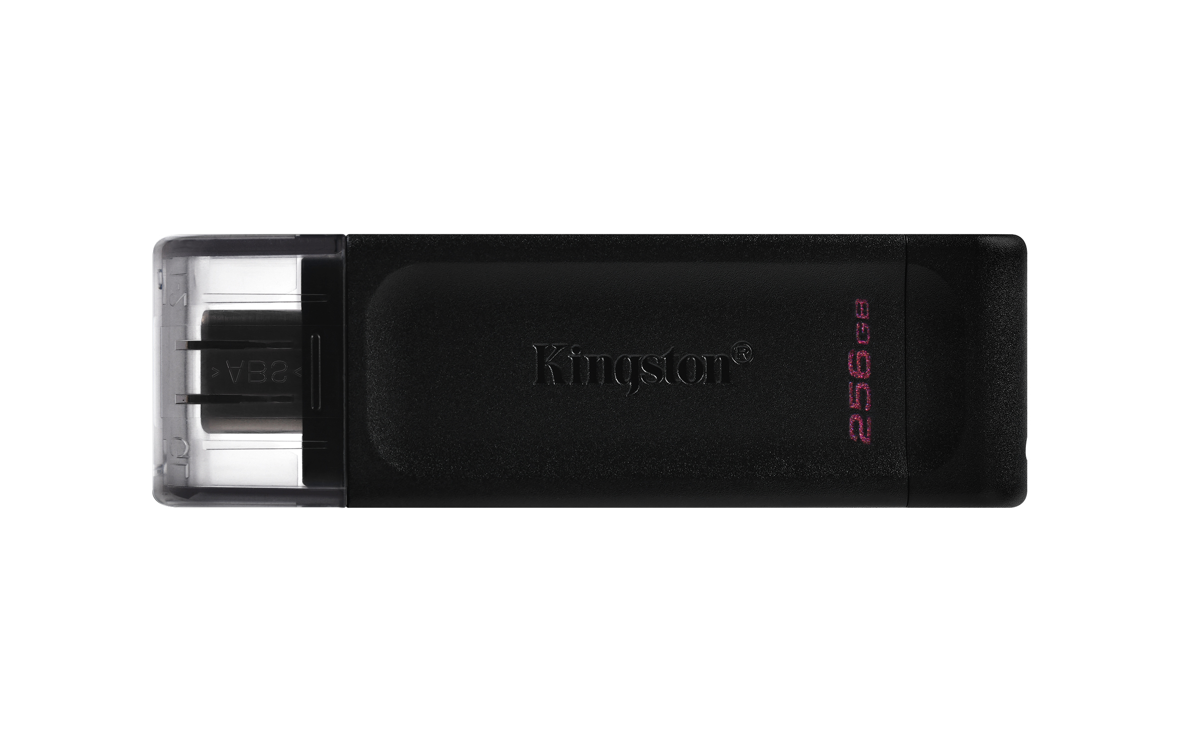 Kingston DT70/256GB DataTraveler 256GB USB Flash Drive, USB 3.2, USB-C, Gen1, 80MB/s, Cap Design, Black, Retail.