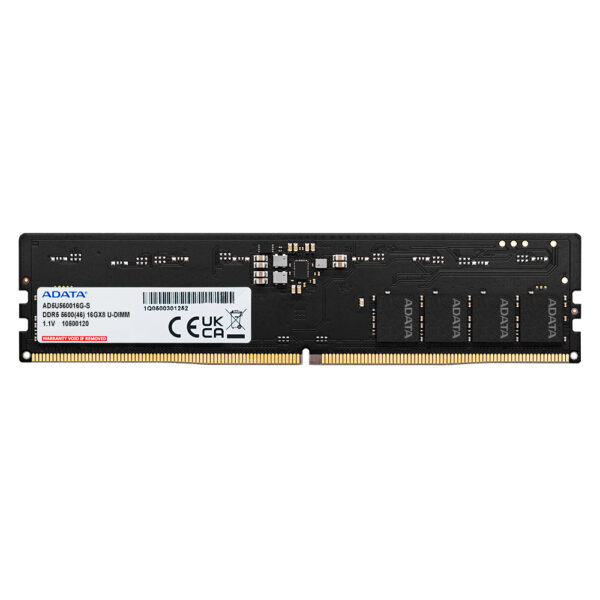 ADATA (SDADA-AD5U560GS) 8GB (1x 8GB) DDR5 5600 U-DIMM Memory, 5600MHz, CL46, 1.1V, Limited Lifetime Warranty