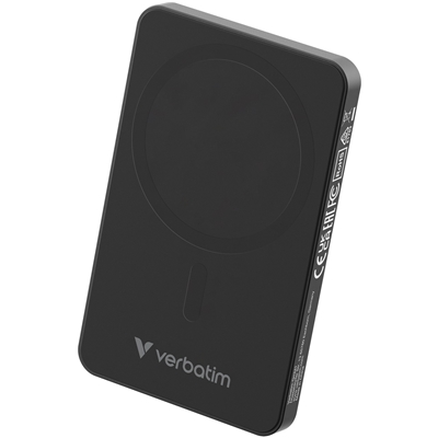 Verbatim Charge 'n' Go Essentials MagSafe Power Bank Wireless 5000mAh Black