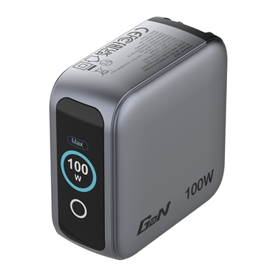 Verbatim Mini GaN Charger 100W With Display, 100W 3-Port + 100W USB-C to USB-C Cable
