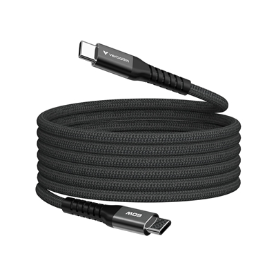 Verbatim Sync & Charge USB-C to USB-C 60W Magnetic Cable 120cm Black, Supports PD 3.0 and QC 3.0