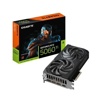 Gigabyte NVIDIA GeForce RTX 5060 Ti WINDFORCE OC 16GB GDDR7 Graphics Card, 4608 CUDA Cores, 2587 MHz Core Clock, Dual Fan, 3x DisplayPorts / 1x HDMI Port