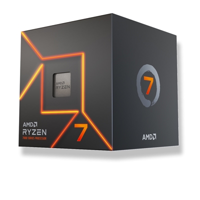 AMD Ryzen 7 7700 with Radeon Graphics, 8 Core Processor, 16 Threads, 3.8GHz up to 5.3GHz Boost, 40MB Cache, 65W, Wraith Prism LED Cooler, Radeon Graphics