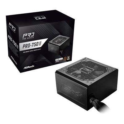 ASRock PRO-750B 750W ATX Power Supply Unit, 80 Plus Bronze Certified, 120mm Silent Cooling Fan, High Efficiency PSU