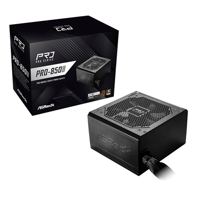 ASRock PRO-850B 850W ATX Power Supply Unit, 80 Plus Bronze Certified, 120mm Silent Cooling Fan, High Efficiency PSU