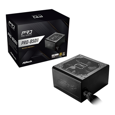ASRock PRO-850G 850W ATX Power Supply Unit, 80 Plus Gold Certified, 120mm Silent Cooling Fan, High Efficiency PSU