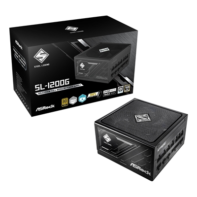 ASRock Steel Legend SL-1000G 1000W ATX Power Supply Unit, 80 Plus Gold Certified, 120mm Silent Cooling Fan, High Efficiency PSU